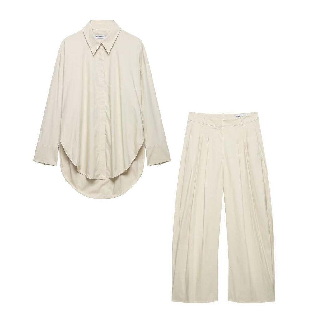 Damen Oversize-Hemd mit verlängertem Rundsaum und verdeckter Knopfleiste Echo Archiv