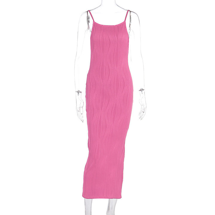 Damen Maxikleid im eleganten Wellenmuster mit Spaghettiträgern Echo Archiv