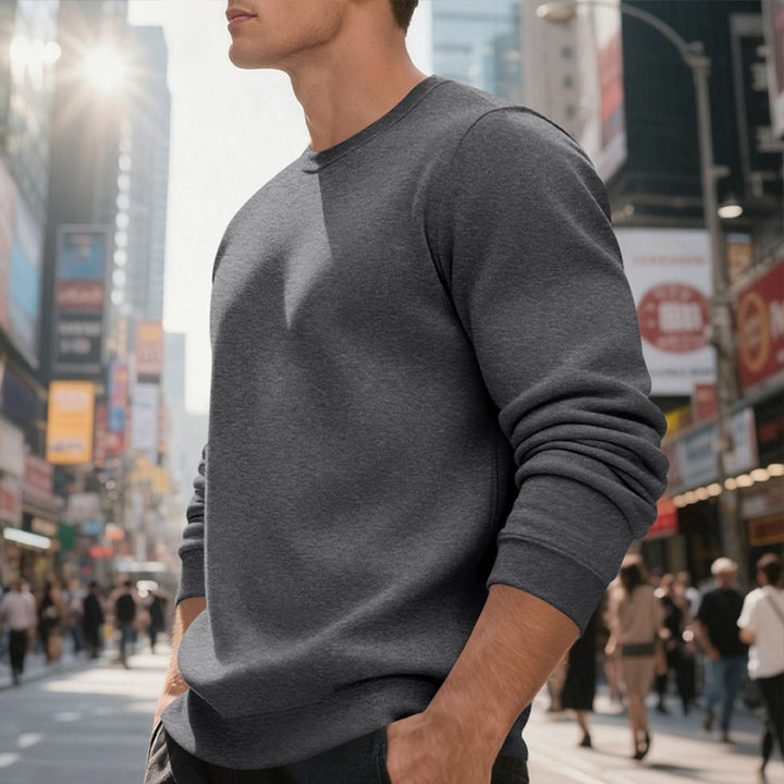Herren lässiger Sweatpullover mit Rundhals-Ausschnitt und bequemen Bündchen Echoarchiv