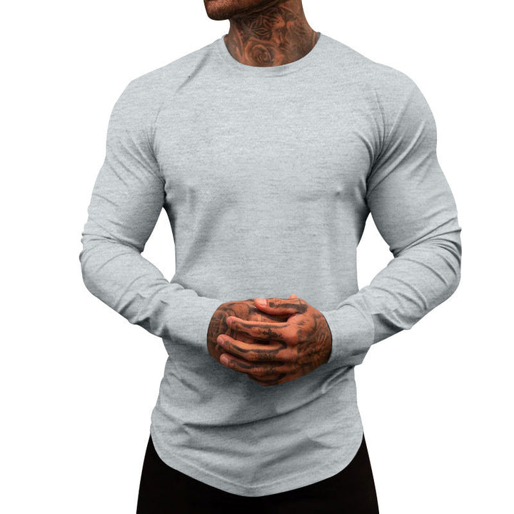 Herren Langarmshirt aus weichem, elastischem Baumwollmix mit Rundhalsausschnitt Echoarchiv