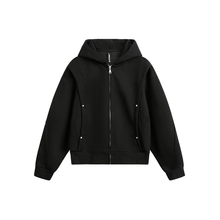 Unisex Oversize Kapuzen-Sweatjacke mit Reißverschluss und verdeckten Seitentaschen Echoarchiv