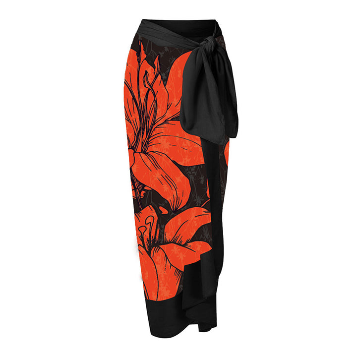 Damen Badeanzug mit asymmetrischem Schnitt und floralen Akzenten Echo Archiv