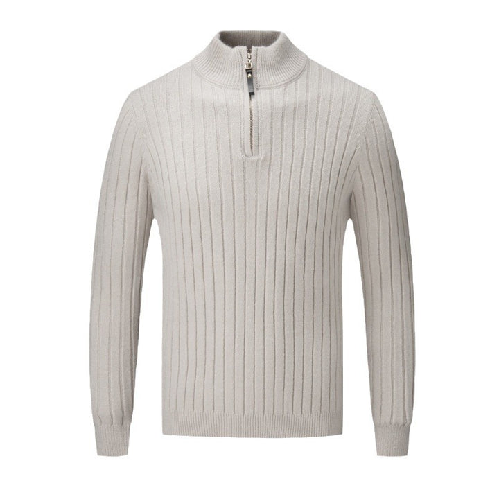 Herren Pullover mit modernem Stehkragen und ergänzendem Reißverschluss Echoarchiv