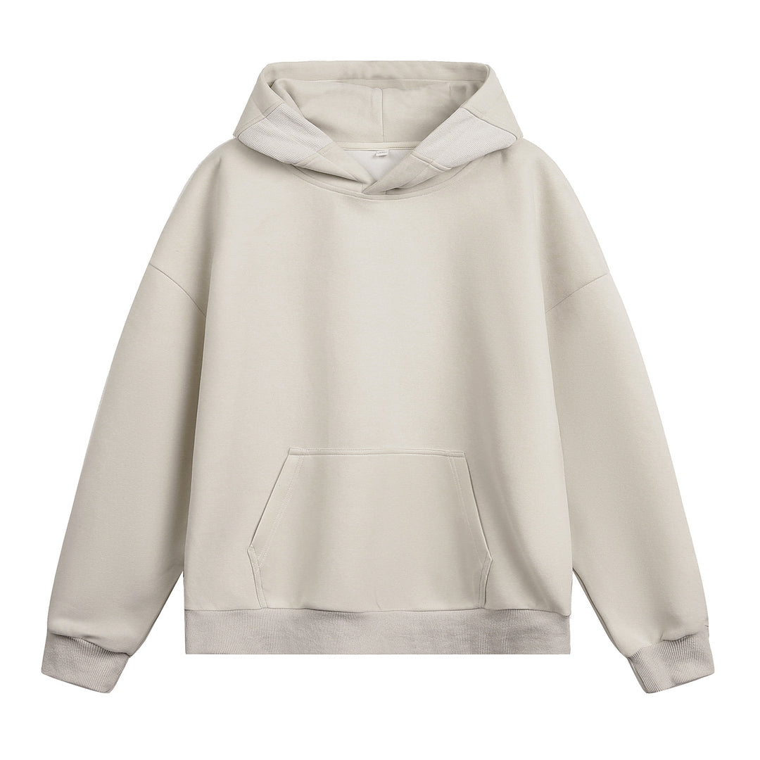 Unisex Oversize-Kapuzenpullover ohne Kordel mit Kängurutasche und Raglanärmeln Echo Archiv