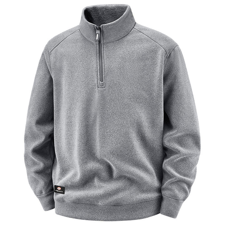 Herren Atmungsaktiver Microfleece-Halbreißverschluss-Pullover mit Stehkragen und Raglanärmeln Echo Archiv