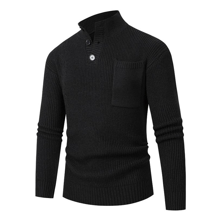 Herren Hochwertiger Pullover mit Modalmuster und Brusttasche Echoarchiv