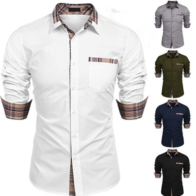 Herren Freize shirt mit kariertem Innenkragen und modischem Schnitt Echoarchiv