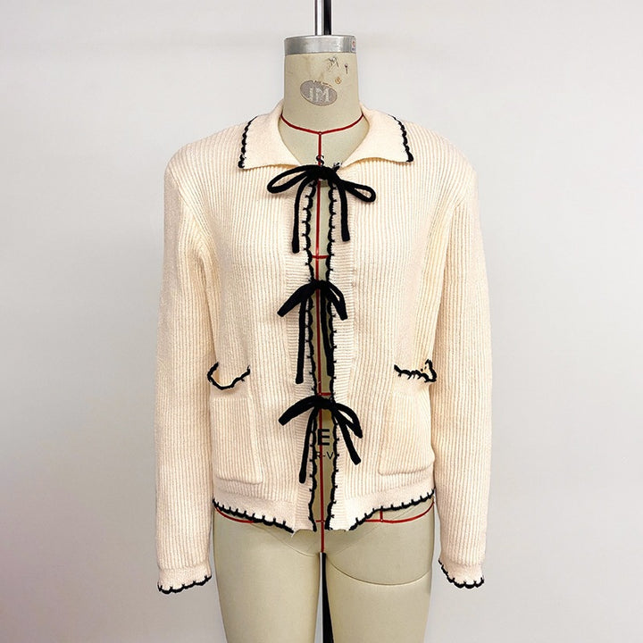Damen Strickjacke mit kontrastierenden Bändern Echo Archiv