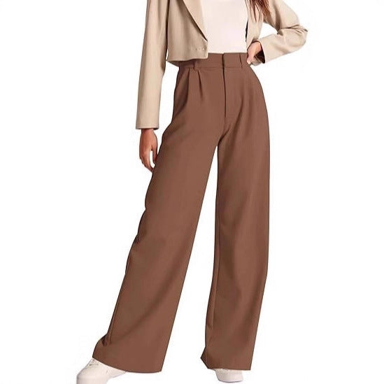 Damen weite High-Waist Hose mit Falten- und Bunddetails Echo Archiv