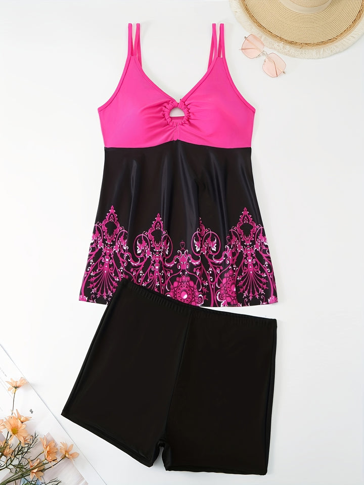 Damen Badeanzug-Set mit elegantem Muster und bequemen Shorts Echo Archiv