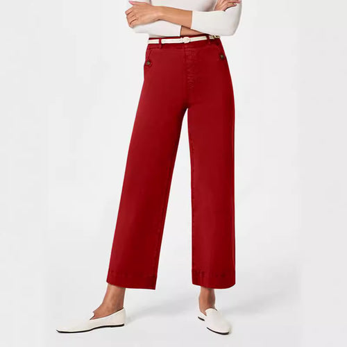 Damen Weite High-Waist Hose mit modischen Knopfdetails Echo Archiv