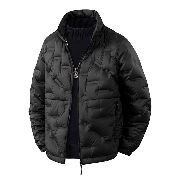 Herren Leichte gesteppte Thermojacke mit Stehkragen und Reißverschlusstaschen Echoarchiv