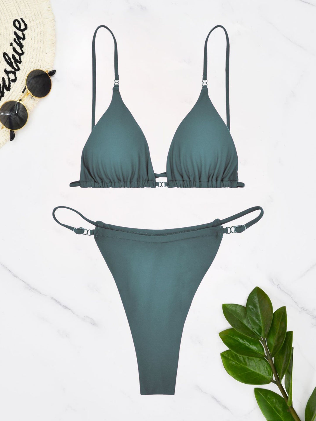 Damen Triangel-Bikini-Set mit verstellbaren Trägern und figurformender Passform Echo Archiv