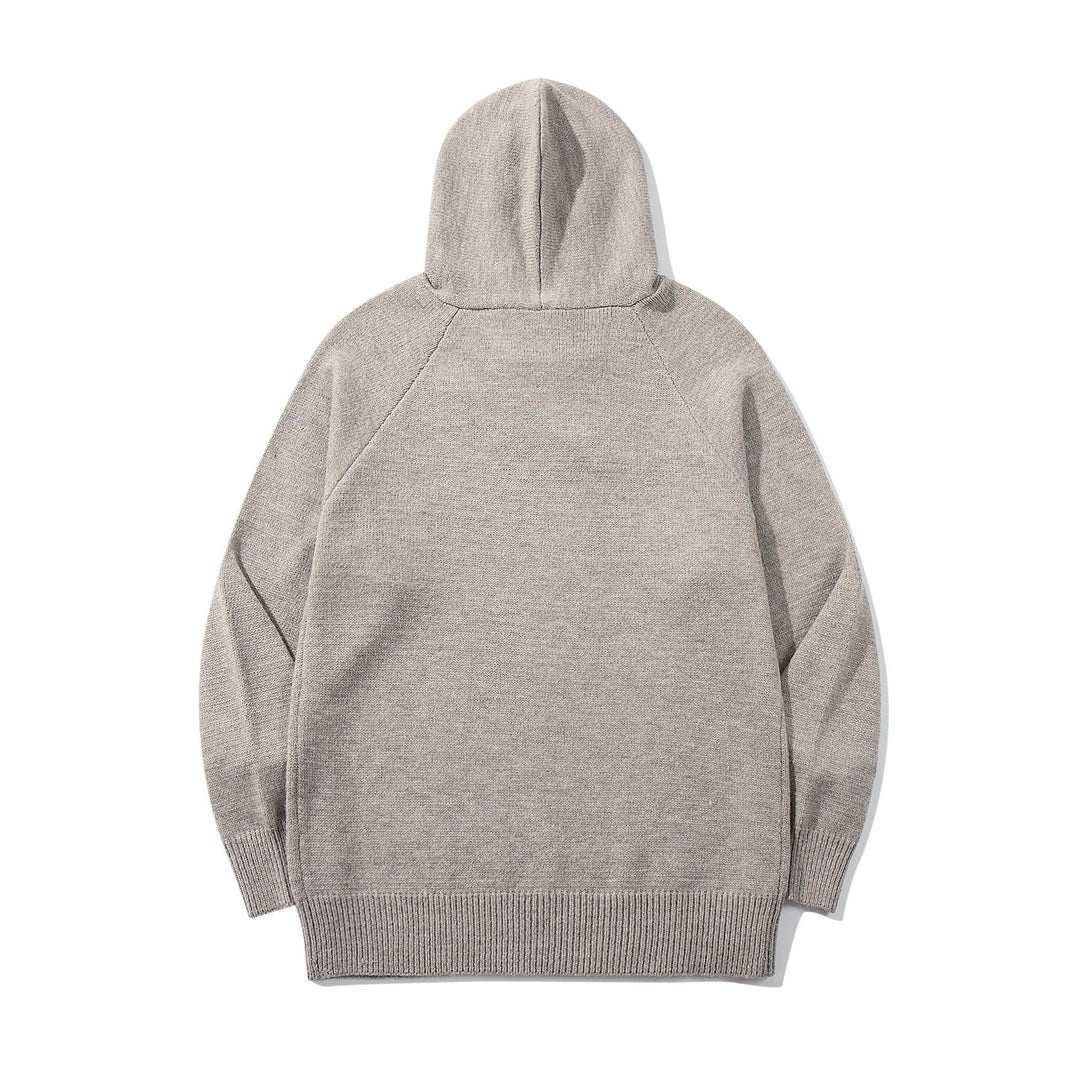 Unisex Strick-Kapuzenpullover mit Raglanärmeln und breitem Rippenbund Echoarchiv