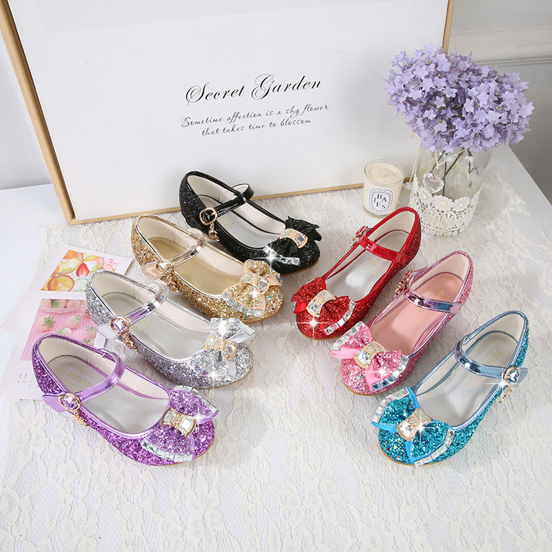 Mädchen Elegante Glitzer Ballerinas mit dekorativer Schleifen- und Strassapplikation Echo Archiv