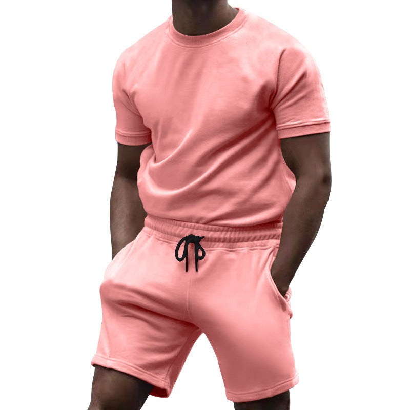 Herren lässiges Sportoberteil und Shorts-Set mit elastischem Bund Echoarchiv