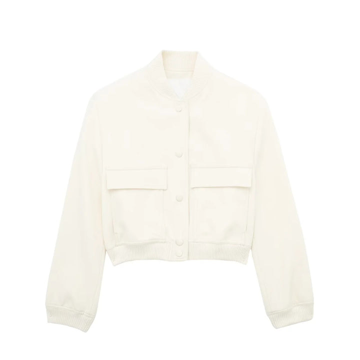 Damen Boxy-Cropped-Jacke im Worker-Look mit Pattentaschen und Rippkragen Echo Archiv