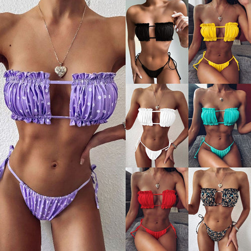 Damen Bandeau-Bikini mit voluminösen Rüschendetails Echo Archiv
