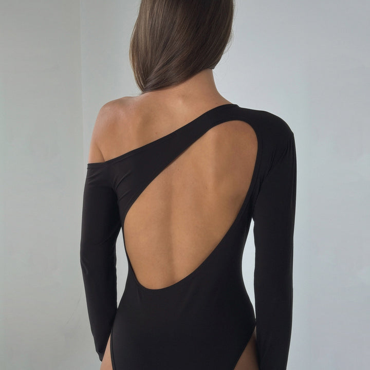 Damen eleganter Body mit langen Ärmeln und weitem Halsausschnitt Echo Archiv