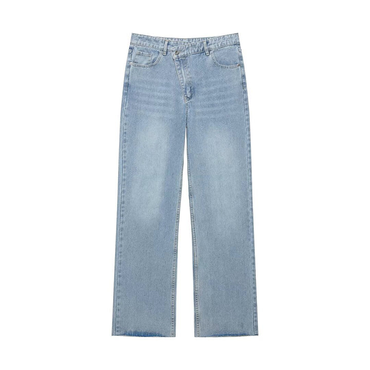 Damen Hochtaillierte weite Jeans mit geradem Bein und Fünf‑Taschen‑Schnitt Echo Archiv