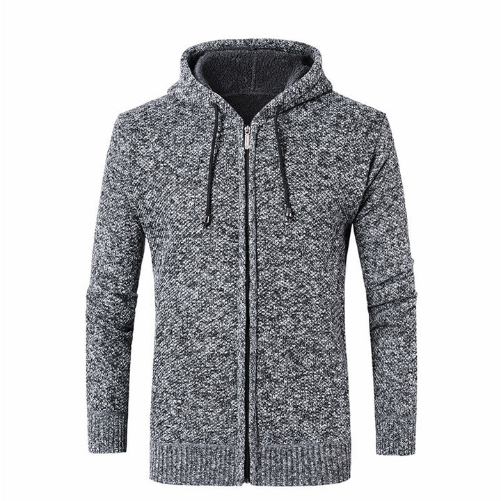 Herren moderne Strickjacke mit Kapuze und weichem Innenfutter Echoarchiv
