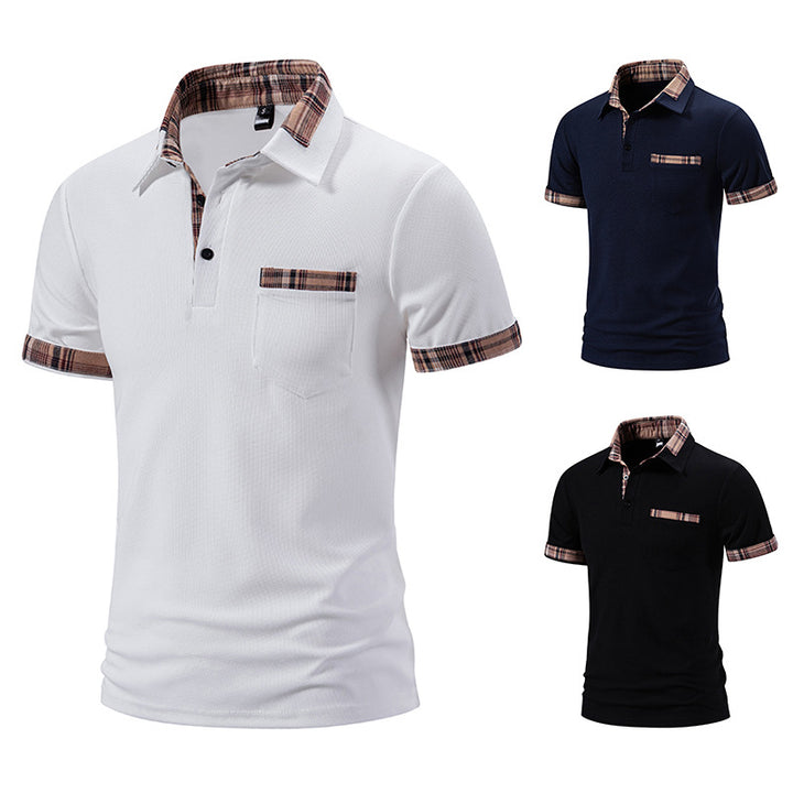 Herren Poloshirt mit modernem Karomuster und komfortablem Schnitt Echoarchiv