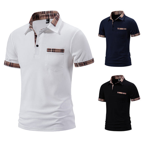 Herren Poloshirt mit modernem Karomuster und komfortablem Schnitt Echoarchiv