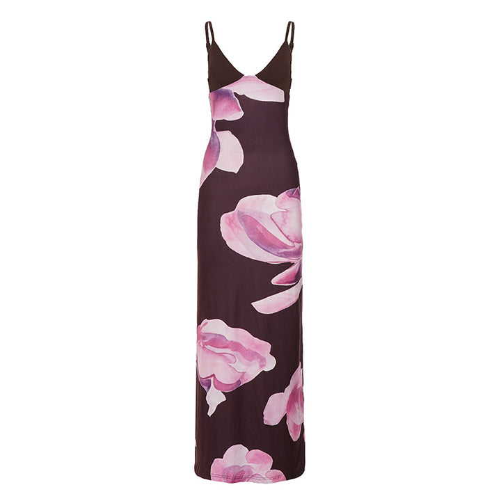 Damen Maxikleid mit floralem Design und schmalen Spaghettiträgern Echo Archiv
