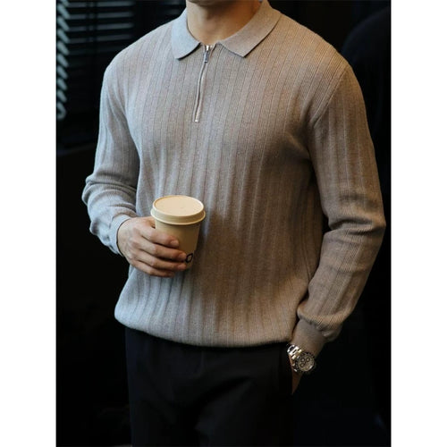 Herren Strickpullover mit Kragen und praktischem Reißverschluss Echoarchiv