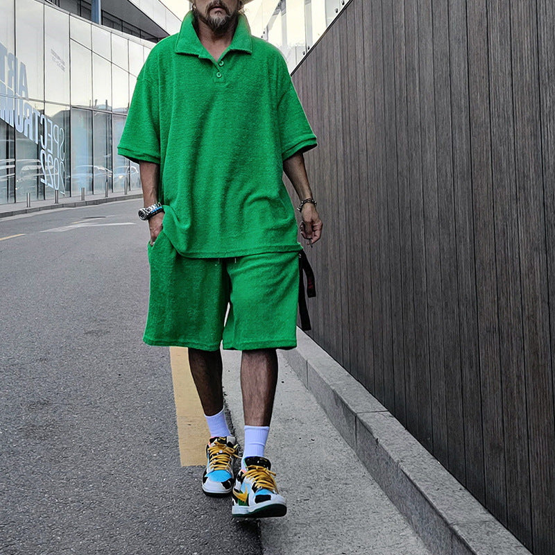 Herren Oversized T-Shirt und Shorts-Set mit lässigem Design Echoarchiv
