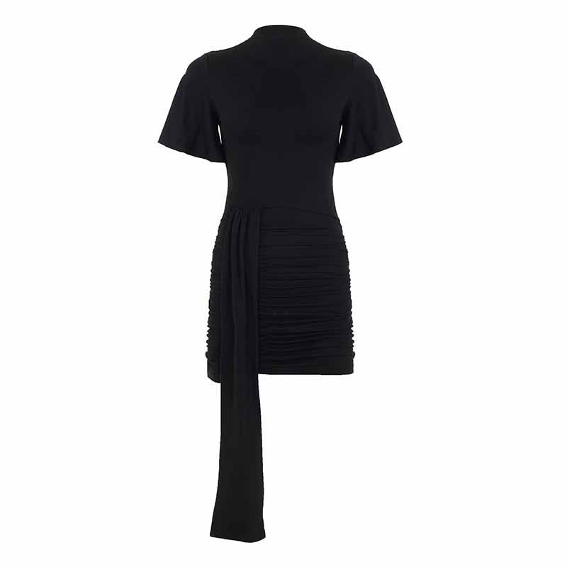 Damen körperbetontes Minikleid mit Raffungen und langen Drapierungen Echo Archiv