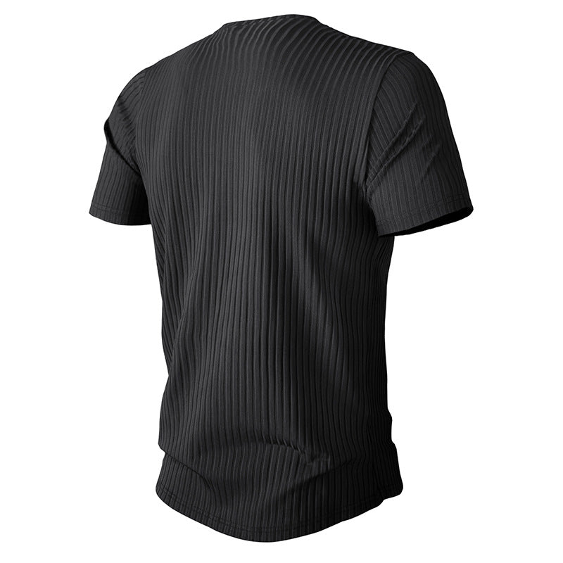 Herren modisches kurzärmliges Struktur-T-Shirt Echoarchiv