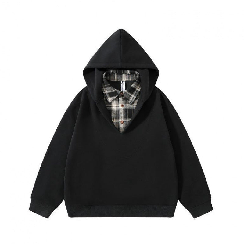 Unisex Oversize Kapuzenpullover mit integriertem Hemdkragen im Layering‑Look Echo Archiv