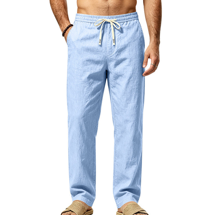 Herren Leichte Relax-Hose mit elastischem Bund, Kordelzug und aufgesetzter Cargotasche Echoarchiv