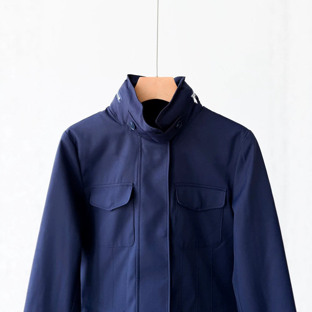 Damen moderne Utility-Jacke mit hohem Kragen Echoarchiv
