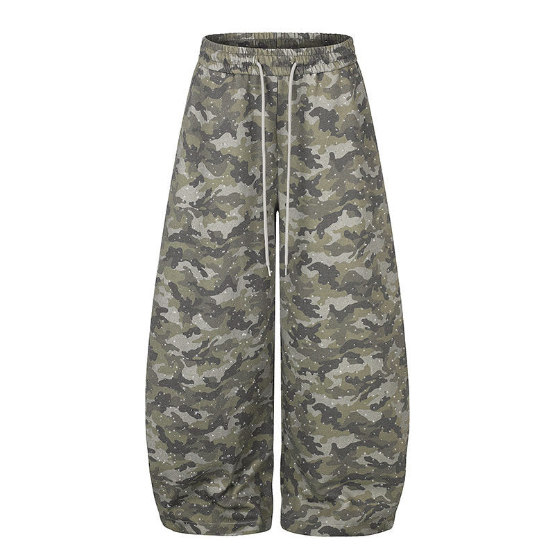Damen Weite Camouflage-Sweathose mit Ballonbeinen und Tunnelzug Echoarchiv