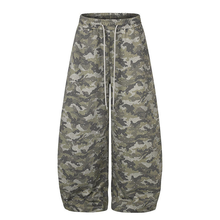 Damen Weite Camouflage-Sweathose mit Ballonbeinen und Tunnelzug Echoarchiv