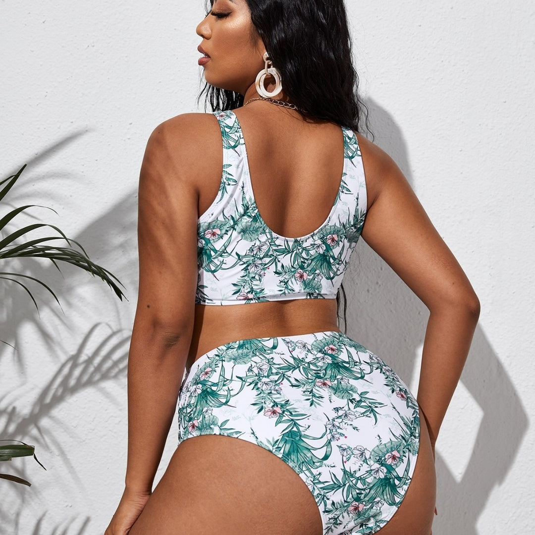 Damen Hochtailliertes Bikini-Set mit floralem Design Echo Archiv