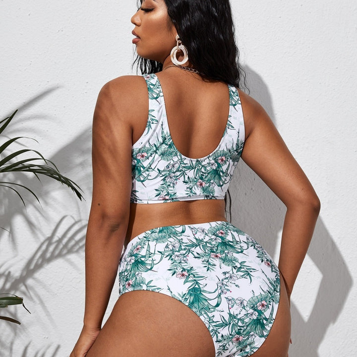 Damen Hochtailliertes Bikini-Set mit floralem Design Echo Archiv