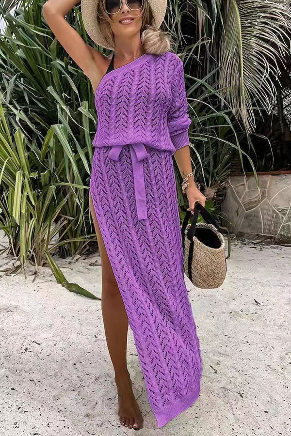 Damen Sommerliches Maxi-Kleid mit asymmetrischem Schnitt und lässigem Bindegürtel Echo Archiv