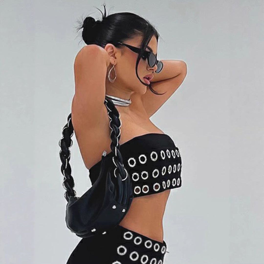 Damen Modische Shorts mit auffälliger Ösenverzierung Echo Archiv
