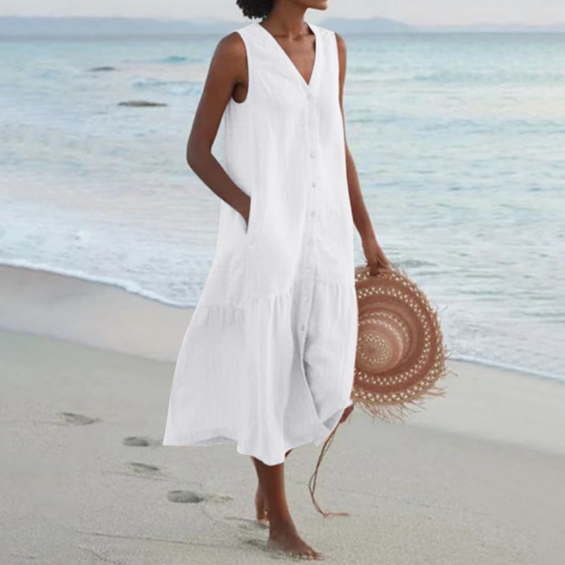Damen Sommerliches Leinenkleid Echoarchiv