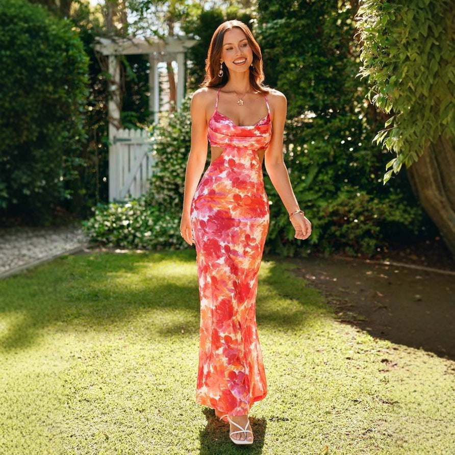 Damen Maxikleid mit Cut-Out und floralem Design Echo Archiv