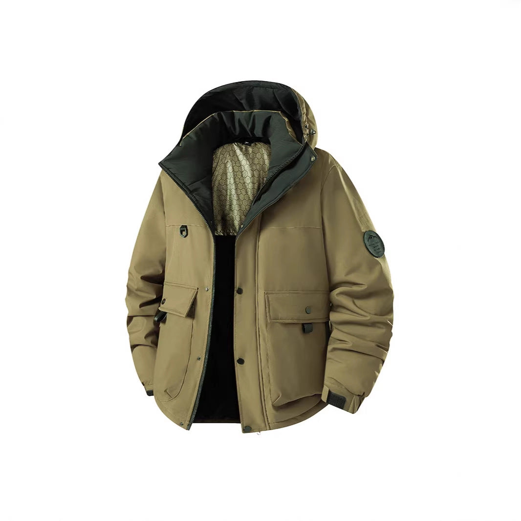 Herren Isolierter Urban-Parka mit Stehkragen und verdeckter Kapuze Echoarchiv