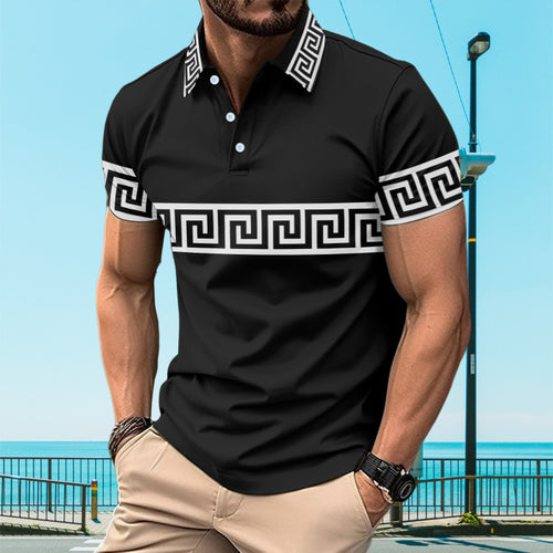 Herren Poloshirt mit modischem Muster und stilvollen Akzenten Echoarchiv