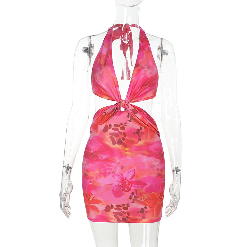 Damen Halterkleid mit floralem Design und femininem Schnitt Echo Archiv