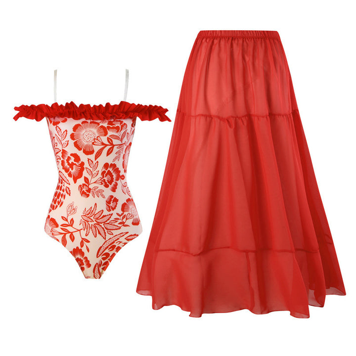 Damen Maxi-Rock aus transparenter Chiffon-Qualität mit elastischem Bund Echo Archiv
