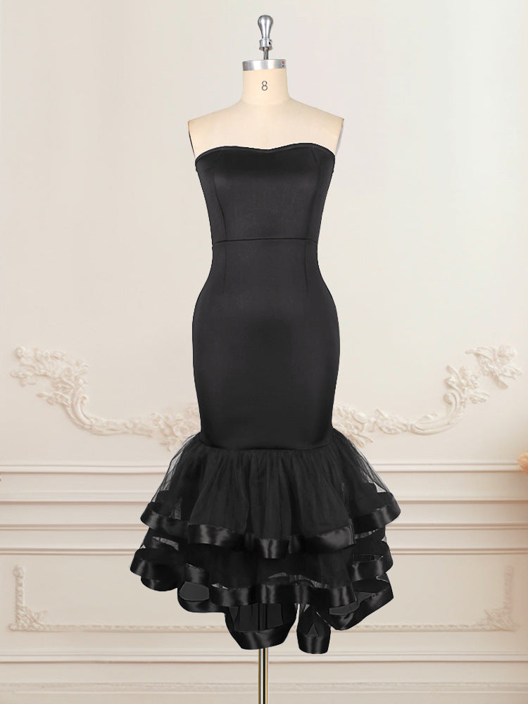 Damen Strapless Kleid mit voluminösem Rüschenrock Echo Archiv