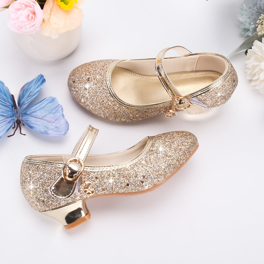 Mädchen Glitzernde Mary Jane Schuhe mit dekorativer Schnalle Echo Archiv