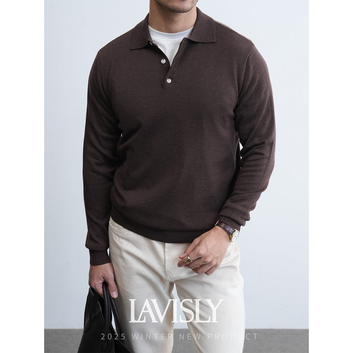 Herren Modischer Grobstrick Pullover mit Stehkragen Echoarchiv